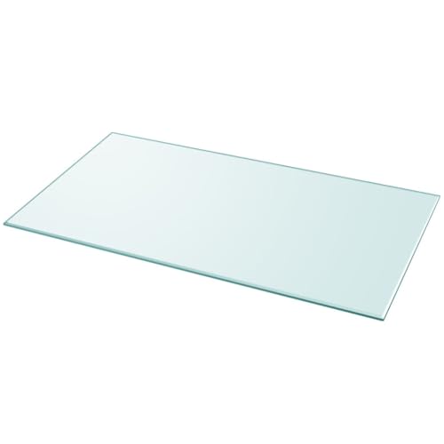 Annlera Plateau de table en verre trempé rectangulaire panneau de verre de bureau panneau de protection plateau de table de rechange pour tables à manger,...