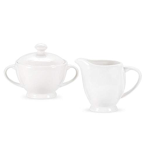 Portmeirion Royal Worcester Sugar and Cream Set in Elegant White Fine Bone China
