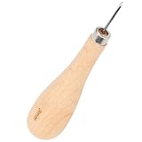 Rhombus-Lederahle aus Stahl, Feiner Stahl, Flach, Griff aus Ulmenholz, Ergonomisches Design, Lederstanzfunktion mit Scharfer Kante (3mm)