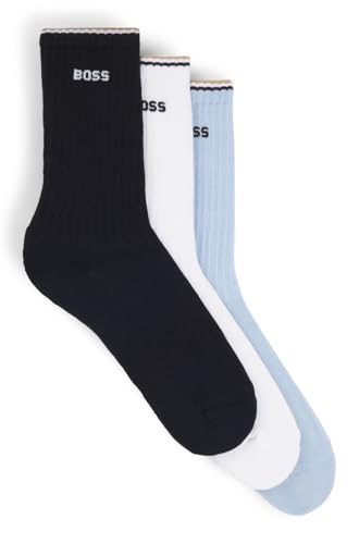 BOSS Herren 3p Qs Rib Stripe Cc Short Socks, Open Miscellaneous961, 39-42