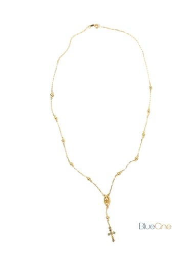 Colar Corrente Feminina Gargantilha Terço 45cm Bolas 3mm Ouro 18k 750 c/Estojo e Certificado