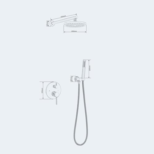 Combinaison de douche cachée or rose contre le calcaire et le désordre