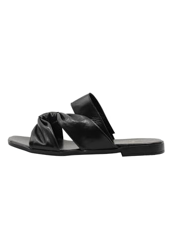 YEPA, Sandalias de cuero Mujer, Negro, 37 EU