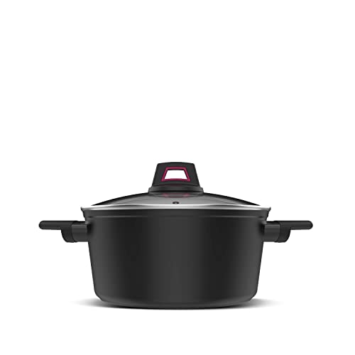 Taurus Best Moments Cazuela 24 - Cazuela de aluminio forjado. 24 cm diámetro. mango ergonómico. apta para todo tipo de fuegos. recubrimiento antiadherente. apta para lavavajillas. libre PFOA. negro