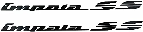 Image of 2X Impala Ss Rear Quarter Panel Emblems Car Letter Badge 3D Sticker Decal Replacement for 1994 1995 1996 Impala (Matte Black)