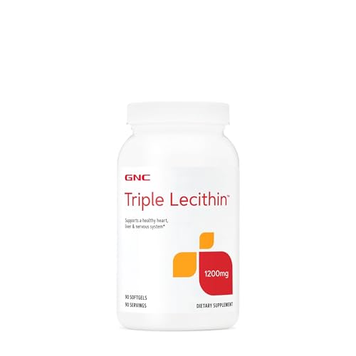 GNC Triple Lecithin 1200mg Supplement Supports a Healthy Heart Liver and Nervous System 90 Servings