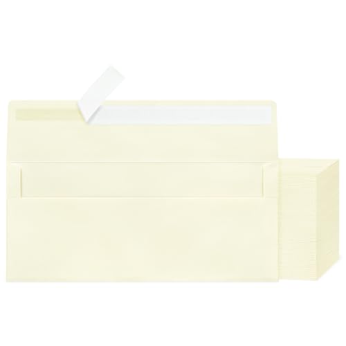 Image of 200 Pcs #10 Cute Ivory Envelopes Letter Size Self Seal, Business Envelopes