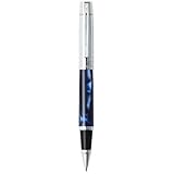 300 marbre Bleu/Chrome Stylo roller à capuchon