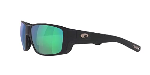 Image of Costa Man Sunglasses Matte Black Frame, Blue Mirror Lenses, 60MM