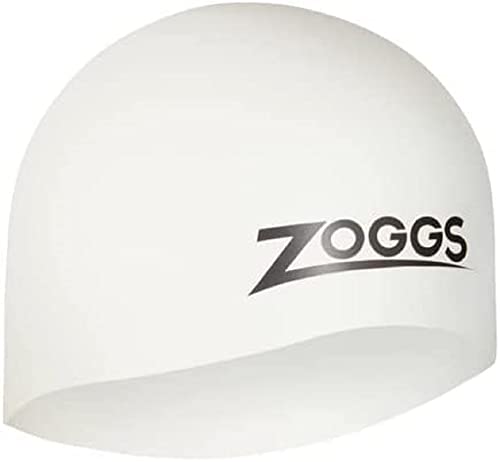 Easy-fit silicone swim cap, Comfortable Fit, Hydrodynamic Design, Latex Free, White