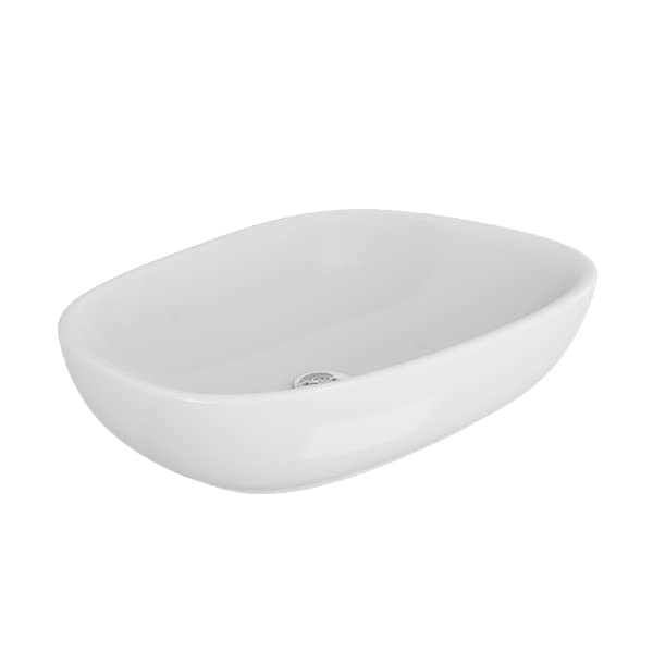 Kohler Kankara Countertop Washbasin Without Tap Hole, Ceramic Bathroom Sink Basin (563mm x 403mm x 130mm, White, Glossy Finish, Pebble Design Vessel) (B0BDKQHYWY) Amazon Price History, Amazon Price Tracker