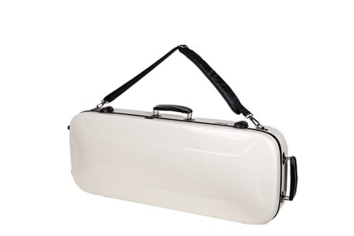 Image of Crossrock Fiberglass Rectangular Mandolin Case for F-Style (Fits Gibson F5, L /R Hand) | Milky White Gloss, Forest Green Velvet, TSA Lock, Hygrometer, Backpack Straps - Pro Travel Series