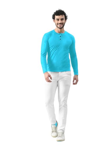 Image of Blisstone Men's Long Sleeve Henley T-Shirt with Button Placket | Soft & Comfortable Casual Wear