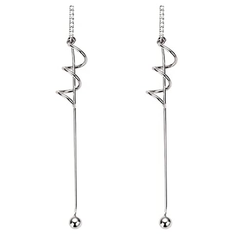 Ms.Swan Zhi-ud-0627 Women's Drop Earrings 925 Sterling Silver Long Earrings for Women Girls Teen Girls Cover