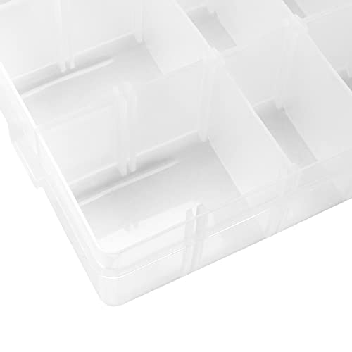 Image of 6 Pack 36 Grids Plastic Bead Organizer Box with Dividers and 600 PCS Label Stickers, Clear Small Tackle Box Part for Craft and Bead Storage
