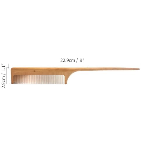 Peines de cola de rata de madera con dientes finos, pack de 4 miniatura 2