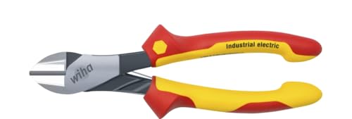 Wiha Alicates de corte diagonal de fuerza Industrial electric con DynamicJoint® con resorte de apertura conectable y desconectable 160 mm, 6 1/2 (40922)