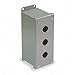 Wiegmann PBGX3 PB-Series NEMA 12 Enclosure for 22.5 mm Pushbuttons, Steel, 7" x 3" x 4"