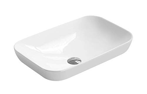 Hudson ReedNBV181 Modern Bathroom Soft Round Edges Countertop Vessel Sink Basin, 152mm x 520mm x 340mm, White