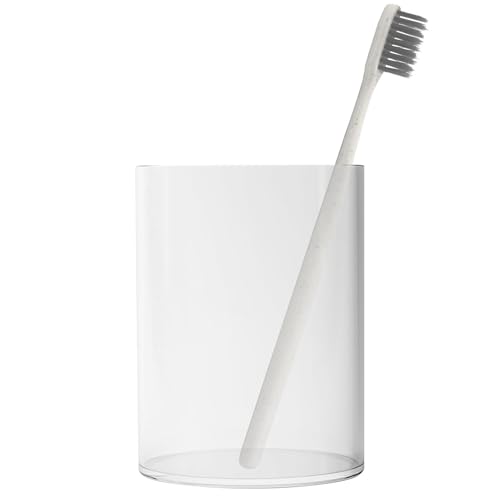 Soporte para bolígrafos de escritorio, soporte para bolígrafos acrílico transparente, soporte para pinceles de maquillaje, soporte para pinceles de maquillaje, cilíndrico, redondo para lápices y