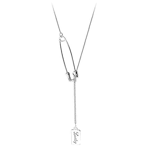 GEMLANTO Sterling Silver Paper Clip Necklace for Women 16+2 inches Cover