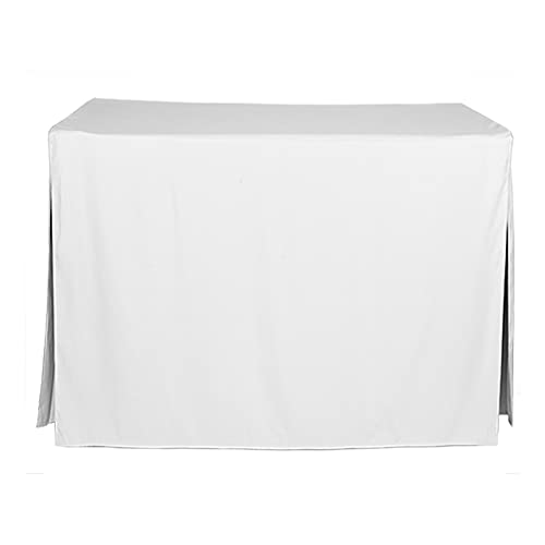 Tablevogue Machine Washable Polyester Solid Fitted Stain Resistant Table Cover Rectangular 48-inch x 24-inch Tablecloths for Events Wedding Special Occasions Table Cloth 4-Foot, White