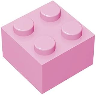 TTEHGB TOY Piedras clásicas 2x2, 200 piedras grandes, compatibles con Pieces 3004, juego creativo 100% compatible con todas las marcas de piedra grandes, colores: rosa