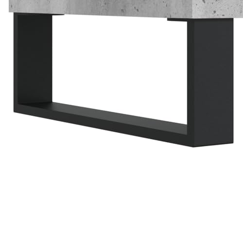 Buffet de salon gris béton pour ranger vos vinyles avec style