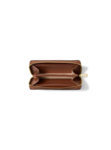 Image of Michael Kors Jet Set Small Zip Around Card Case, Gold-Tone Hardware /Sahara Leather /Luggage