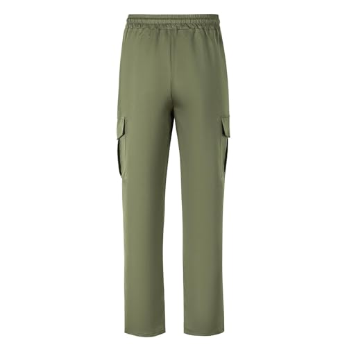 Men's Casual Relaxed Cargo Pants with Pockets, Outdoor Work Sweatpants for Men Truck Elasticity Straight Trousers3