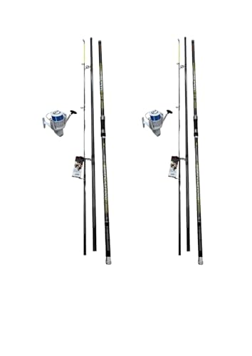 Mulinello potente Generico Kit Pesca surfcasting 2 Canne TRABUCCO SONIC 4,20mt 200gr + 2 Mulinelli SHIZUKA 7000