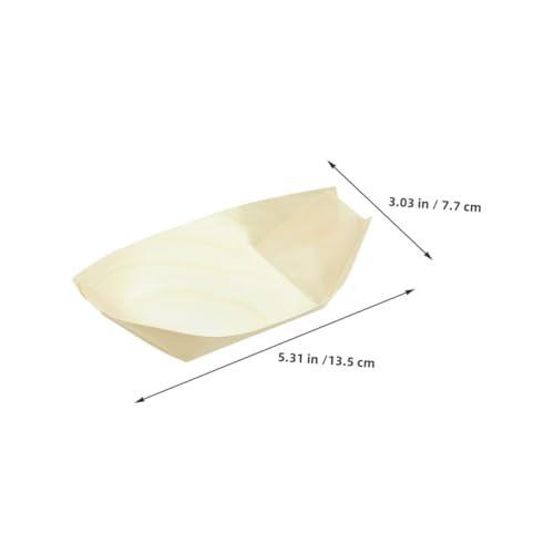 Barcos desechables de madera para sushi 200 pcs miniatura 2