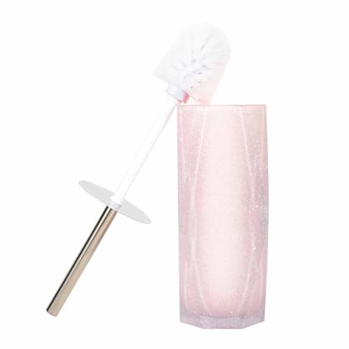 Faceted Toilet Brush, Cast Resin, Anti-Slip Pads, Sold Individually, Pink