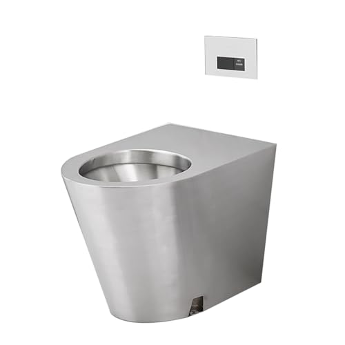 Inodoro de ahorro de agua de alta eficiencia con detección inteligente, acero inoxidable 304, descarga dual sifónica, altura cómoda miniatura 1