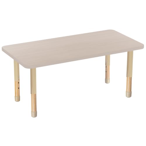 Image of 24 inch x 48 inch Rectangle Kids Classroom Table with Adjustable Chunky Wood Legs