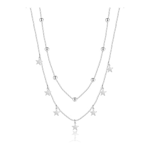KURTCB Layered Star Choker Necklace Y2k Chain Choker Necklace for Women (Style 1) Cover