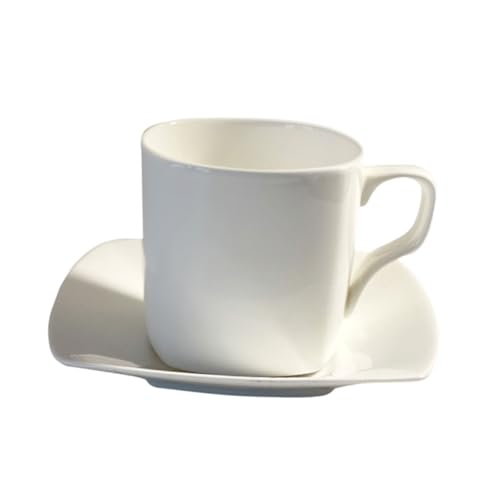 Catálogo de Platos para tazas los 10 mejores. 49 KALLORY Taza de Cerámica para y Café con Plato Cuadrado de Diseño y Elegante para Bebidas Calientes Casa o Oficina