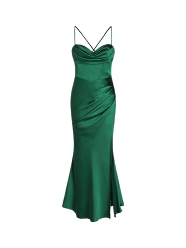 cider satin dress Amazon.com: CIDER Satin Dress Cowl Neck Maxi Dress Party Cocktail High  Waist Sleeveless Gown Green : Clothing, Shoes & Jewelry