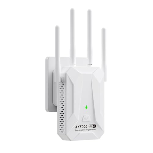Harewtwy Repetidor Inalámbrico WiFi6 de 3000 Mbps, Banda Dual, 2,4 GHz y 5 GHz, Amplificador de Señal WiFi 6, Enchufe Europeo.