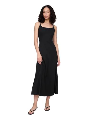 GAP Womens Ribbed A-Line Knit Midi Dress Black 1 XXL at Amazon