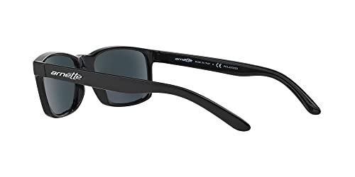 Arnette Unisex Sunglasses Shiny Black Frame, Polarized Dark Grey Lenses, 58Mm #TOP4