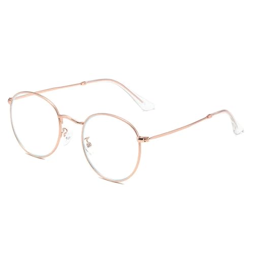 Lunettes anti-lumière bleue femmes monture ovale métal et lunettes de repos transparentes