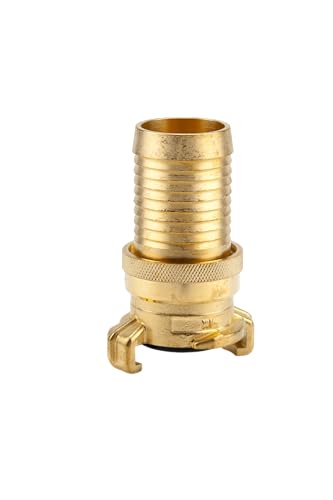 Gardena Messing-Saug- und Hochdruckkupplung für 32 mm (1 1/4 Zoll)-Schläuche: Kupplung für Schläuche & Saugleitungen, bis 40 bar, lösungssicher (7122-20)
