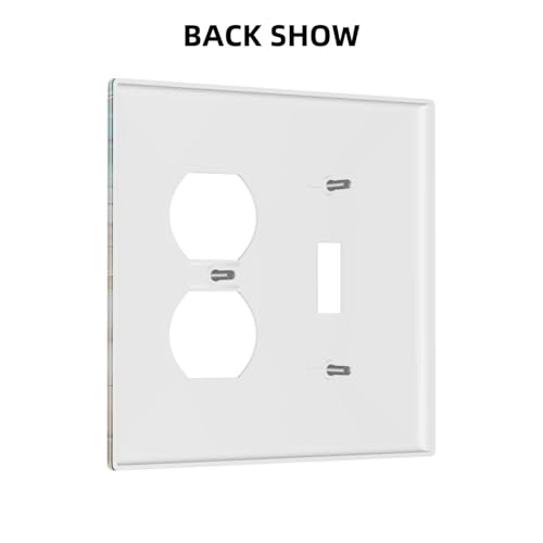 Decorative Outlet Covers Turtle Starfish Beaches Blue Wood Plank 2 Gang Wall Plate Cover Single Toggle Duplex Combo Two Switch Light Switch Cover Plate Jumbo Faceplate