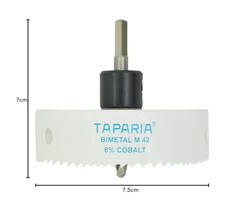 Image of Taparia Bimetal Mini Hole Saw HSM 75 - Precision Cutting Tool, High -Speed Steel Teeth for Wood, Metal & Plastic