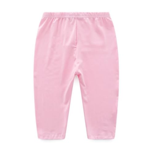 6 Pcs Girls's Capris Leggings Cotton Cropped Leggings School Uniform Pants with Floral Trim for Girls, 6 Colors2