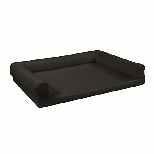 Juelle Orthopädisches Hundebett aus Kunstleder Sofa mit Matratze für große Hunde Abnehmbare Abdeckung, Waschmaschinenwaschbar, Lord L-XXL (120x90cm, Grafit)