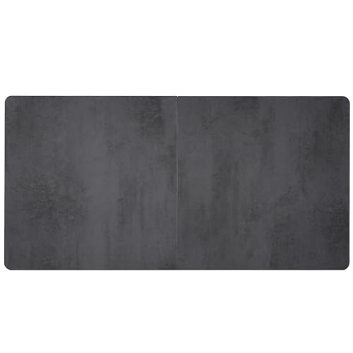 Merax Esstisch Industriestil, Rechteckiger Esszimmertische, Modern Küchentisch für Wohnzimmer und Esszimmer, 140L x 70B x 75H, Schwarz und Grau (Nicht erweiterbar)