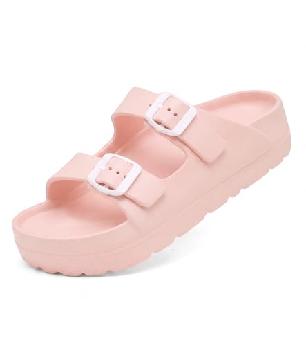 Image of Haifago Women's Platform Sandals with Arch Support, Summer Beach Slides Adjustable Buckle Comfortable Lightweight EVA Slip on Slide