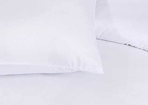 Ghazlan 100% Egyptian Cotton Duvet Cover Set, White, 400 Thread Count Duvet/Quilt Cover Set - Image 2